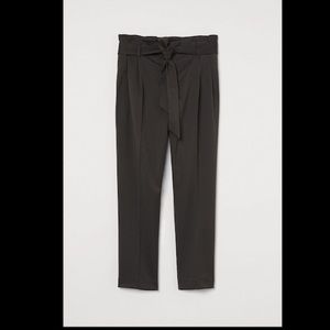 H&M Dark Green Paper-Bag Pants